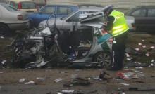 Jaśki. Kierowca cudem uniknął śmierci [zdjęcia]